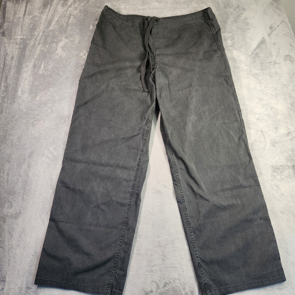 New SKIMS Women Ash Gray Cotton Lounge Pants Relaxed Straight Leg Drawstring XS